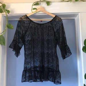 Black lace blouse